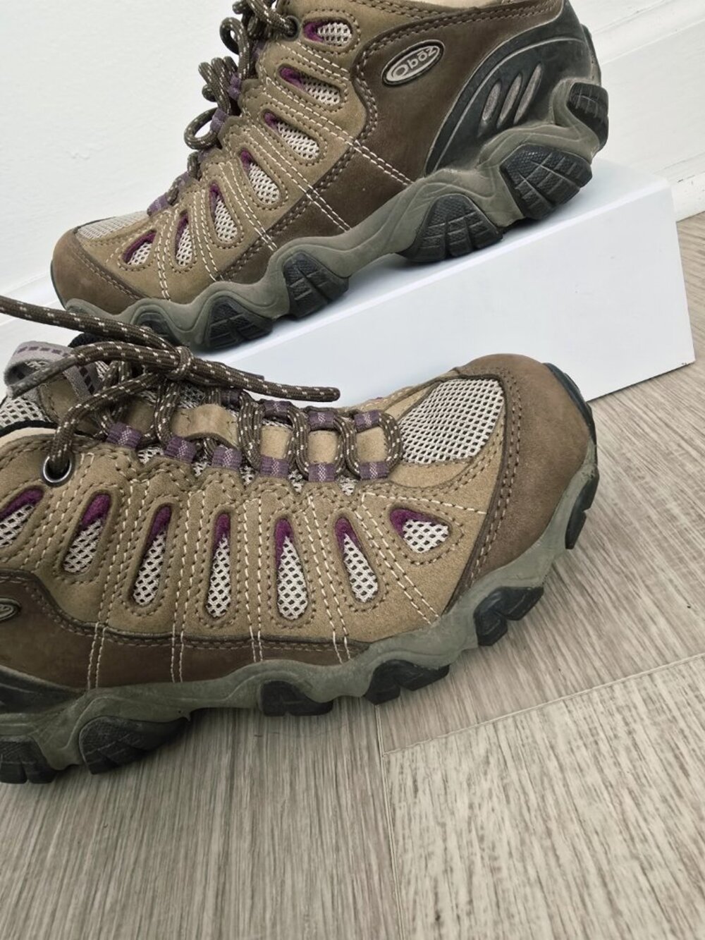 Oboz Sawtooth Low B-Dry Hiking Shoes 7.5 Womens Waterproof Outdoor Brown Slate - Picture 9 of 12
